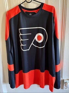 Philadelphia Flyers Black & Orange Hockey Jersey with Wing Logo